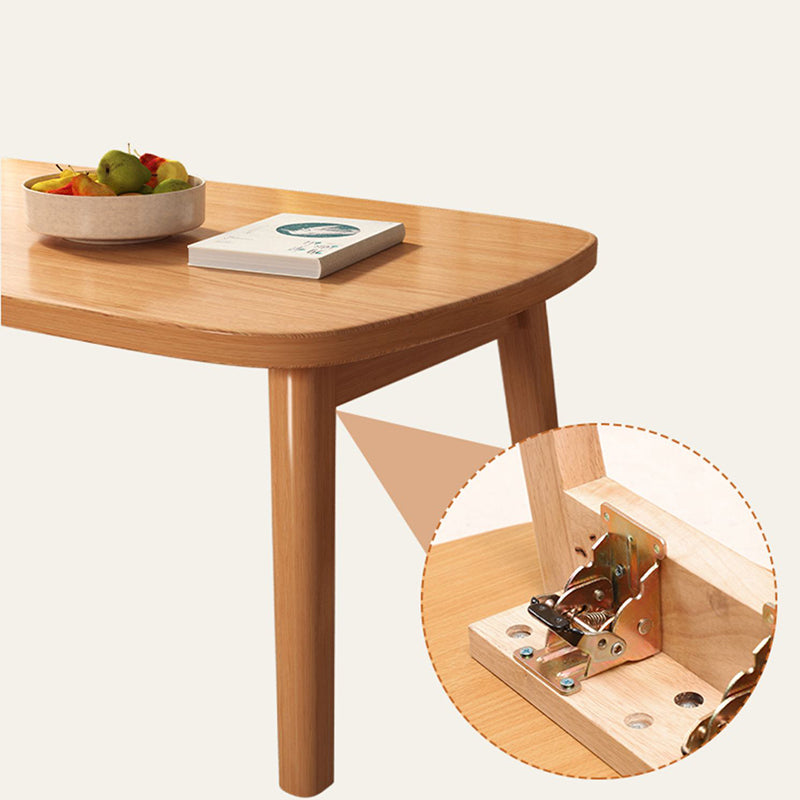 Modern Solid Wood Rectangular Coffee Table 4 Legs Folding Cocktail Table
