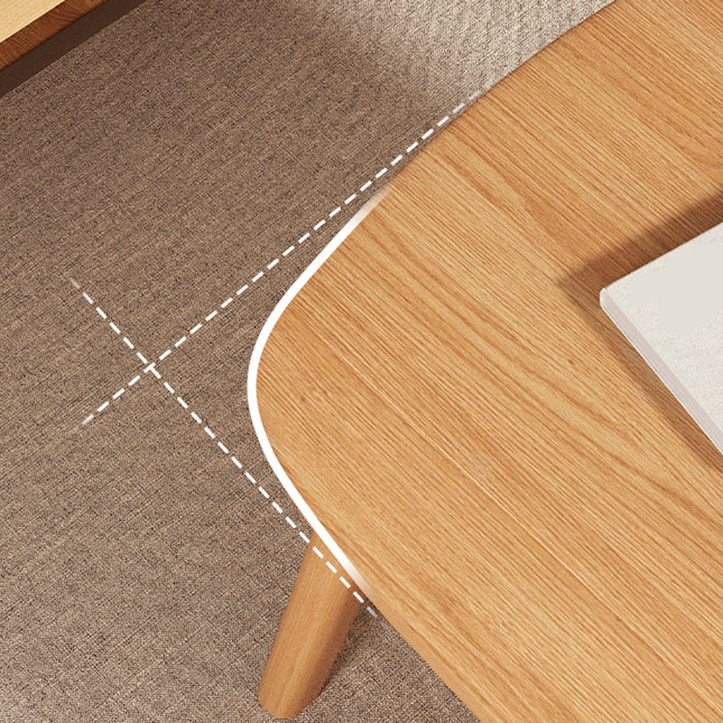 Modern Solid Wood Rectangular Coffee Table 4 Legs Folding Cocktail Table