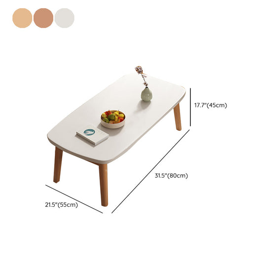 Mesa de café rectangular de madera maciza moderna 4 patas plegables mesa de cóctel