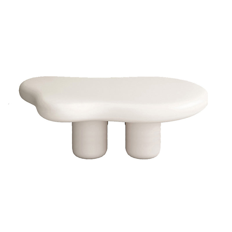 Contemporary Coffee Table 3 Legs Wooden Coffee Cocktail Table 47"L x 35.5"W x 16"H White Clearhalo 'Coffee & Accent Tables' 'Coffee Tables' 'coffee_tables' 'furn' 'furn_coffee_tables' 'Furniture' 'Living Room Furniture' 6654863