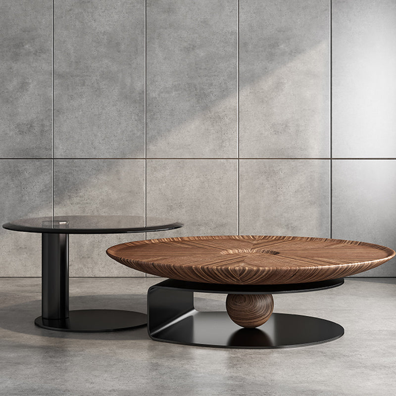 Contemporary Coffee Table Solid Wood Round Pedestal Coffee Cocktail Table Clearhalo 'Coffee & Accent Tables' 'Coffee Tables' 'coffee_tables' 'furn' 'furn_coffee_tables' 'Furniture' 'Living Room Furniture' 6654896