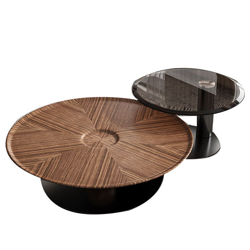 Contemporary Coffee Table Solid Wood Round Pedestal Coffee Cocktail Table Clearhalo 'Coffee & Accent Tables' 'Coffee Tables' 'coffee_tables' 'furn' 'furn_coffee_tables' 'Furniture' 'Living Room Furniture' 6654899
