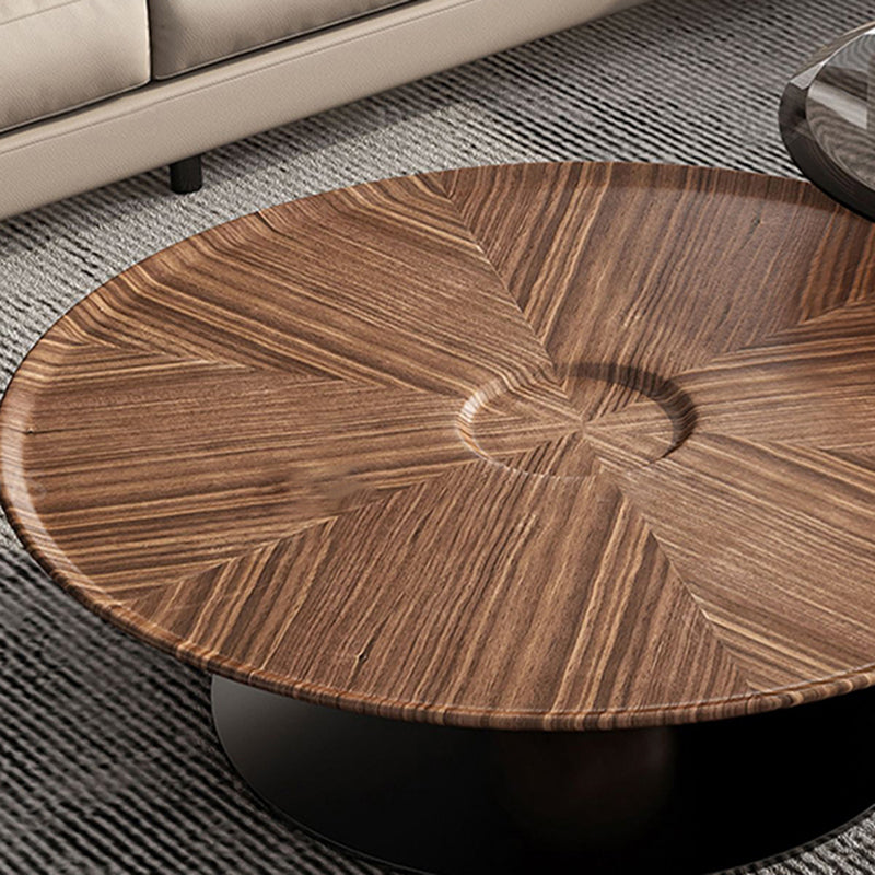 Contemporary Coffee Table Solid Wood Round Pedestal Coffee Cocktail Table Clearhalo 'Coffee & Accent Tables' 'Coffee Tables' 'coffee_tables' 'furn' 'furn_coffee_tables' 'Furniture' 'Living Room Furniture' 6654902