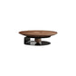 Contemporary Coffee Table Solid Wood Round Pedestal Coffee Cocktail Table 39.5"L x 39.5"W x 14"H Clearhalo 'Coffee & Accent Tables' 'Coffee Tables' 'coffee_tables' 'furn' 'furn_coffee_tables' 'Furniture' 'Living Room Furniture' 6654905