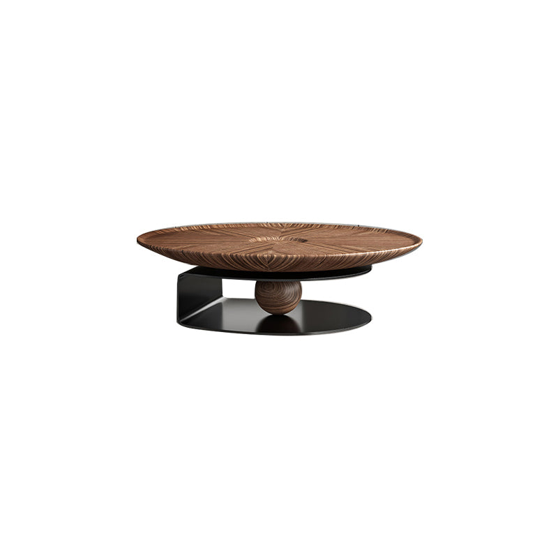 Contemporary Coffee Table Solid Wood Round Pedestal Coffee Cocktail Table 39.5"L x 39.5"W x 14"H Clearhalo 'Coffee & Accent Tables' 'Coffee Tables' 'coffee_tables' 'furn' 'furn_coffee_tables' 'Furniture' 'Living Room Furniture' 6654905