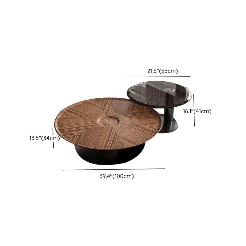 Contemporary Coffee Table Solid Wood Round Pedestal Coffee Cocktail Table Clearhalo 'Coffee & Accent Tables' 'Coffee Tables' 'coffee_tables' 'furn' 'furn_coffee_tables' 'Furniture' 'Living Room Furniture' 6654913