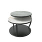Glam Slate Coffee Table No Distressing Round Cocktail Table for Bedroom White-Gray Black Clearhalo 'Coffee & Accent Tables' 'Coffee Tables' 'coffee_tables' 'furn' 'furn_coffee_tables' 'Furniture' 'Living Room Furniture' 6654947