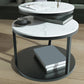 Glam Slate Coffee Table No Distressing Round Cocktail Table for Bedroom Clearhalo 'Coffee & Accent Tables' 'Coffee Tables' 'coffee_tables' 'furn' 'furn_coffee_tables' 'Furniture' 'Living Room Furniture' 6654949