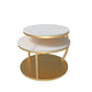 Glam Slate Coffee Table No Distressing Round Cocktail Table for Bedroom White Gold Clearhalo 'Coffee & Accent Tables' 'Coffee Tables' 'coffee_tables' 'furn' 'furn_coffee_tables' 'Furniture' 'Living Room Furniture' 6654952