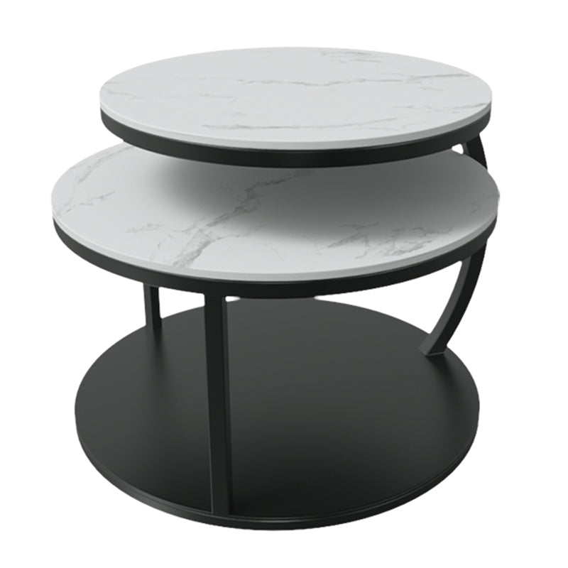 Glam Slate Coffee Table No Distressing Round Cocktail Table for Bedroom Clearhalo 'Coffee & Accent Tables' 'Coffee Tables' 'coffee_tables' 'furn' 'furn_coffee_tables' 'Furniture' 'Living Room Furniture' 6654954
