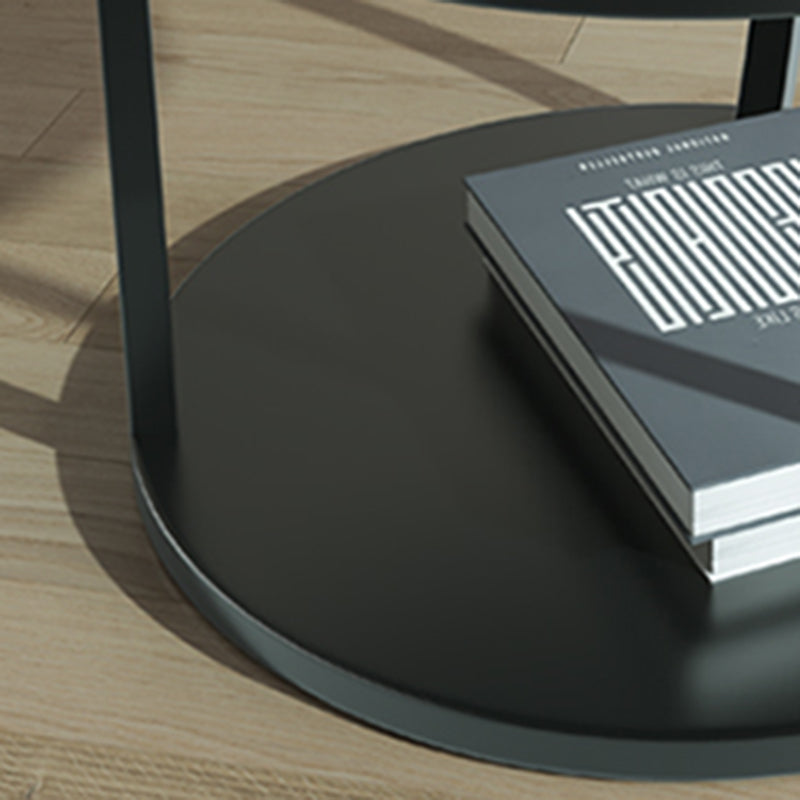 Glam Slate Coffee Table No Distressing Round Cocktail Table for Bedroom Clearhalo 'Coffee & Accent Tables' 'Coffee Tables' 'coffee_tables' 'furn' 'furn_coffee_tables' 'Furniture' 'Living Room Furniture' 6654957