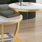 Glam Slate Coffee Table No Distressing Round Cocktail Table for Bedroom Clearhalo 'Coffee & Accent Tables' 'Coffee Tables' 'coffee_tables' 'furn' 'furn_coffee_tables' 'Furniture' 'Living Room Furniture' 6654958
