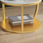 Glam Slate Coffee Table No Distressing Round Cocktail Table for Bedroom Clearhalo 'Coffee & Accent Tables' 'Coffee Tables' 'coffee_tables' 'furn' 'furn_coffee_tables' 'Furniture' 'Living Room Furniture' 6654960
