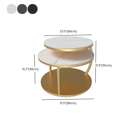 Mesa de café de pizarra glamorosa sin angustiante mesa redonda de cóctel para dormitorio