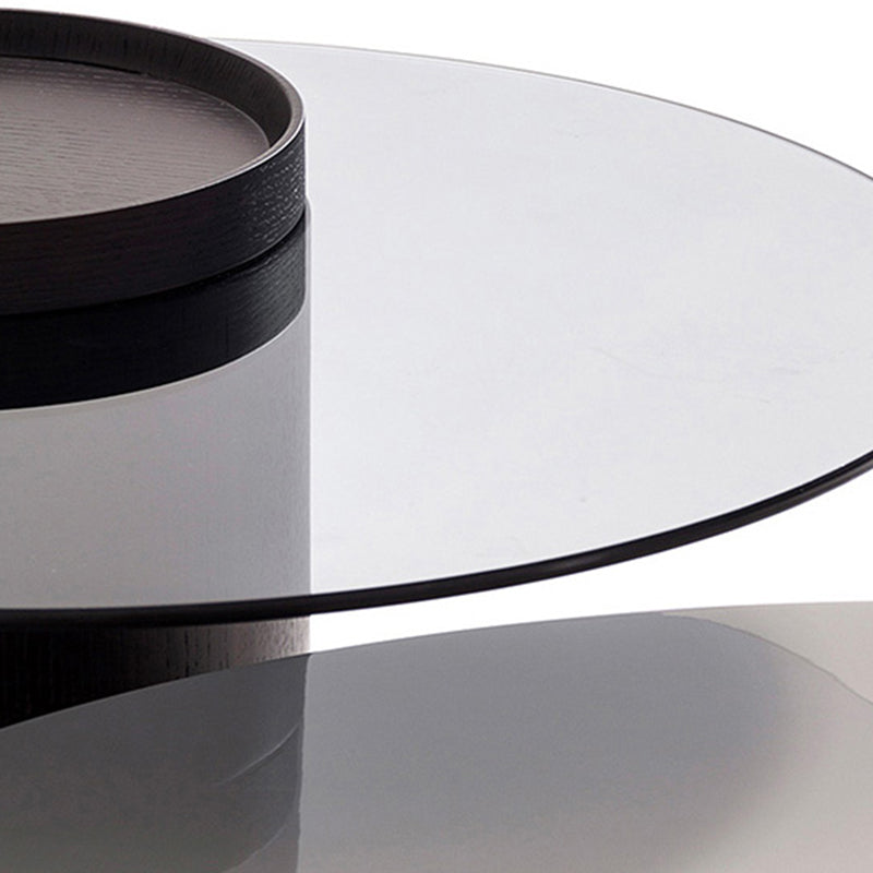 Modern Coffee Table Round Nesting Coffee Table with Storage Drawers Clearhalo 'Coffee & Accent Tables' 'Coffee Tables' 'coffee_tables' 'furn' 'furn_coffee_tables' 'Furniture' 'Living Room Furniture' 6654982