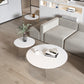 Table de cocktail en ardoise et acrylique Table basse ronde blanche moderne