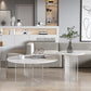 Table de cocktail en ardoise et acrylique Table basse ronde blanche moderne