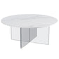 Table de cocktail en ardoise et acrylique Table basse ronde blanche moderne