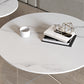 Table de cocktail en ardoise et acrylique Table basse ronde blanche moderne