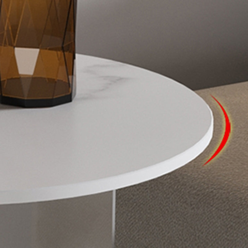 Table de cocktail en ardoise et acrylique Table basse ronde blanche moderne