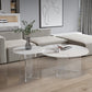 Table de cocktail en ardoise et acrylique Table basse ronde blanche moderne