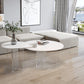 Table de cocktail en ardoise et acrylique Table basse ronde blanche moderne