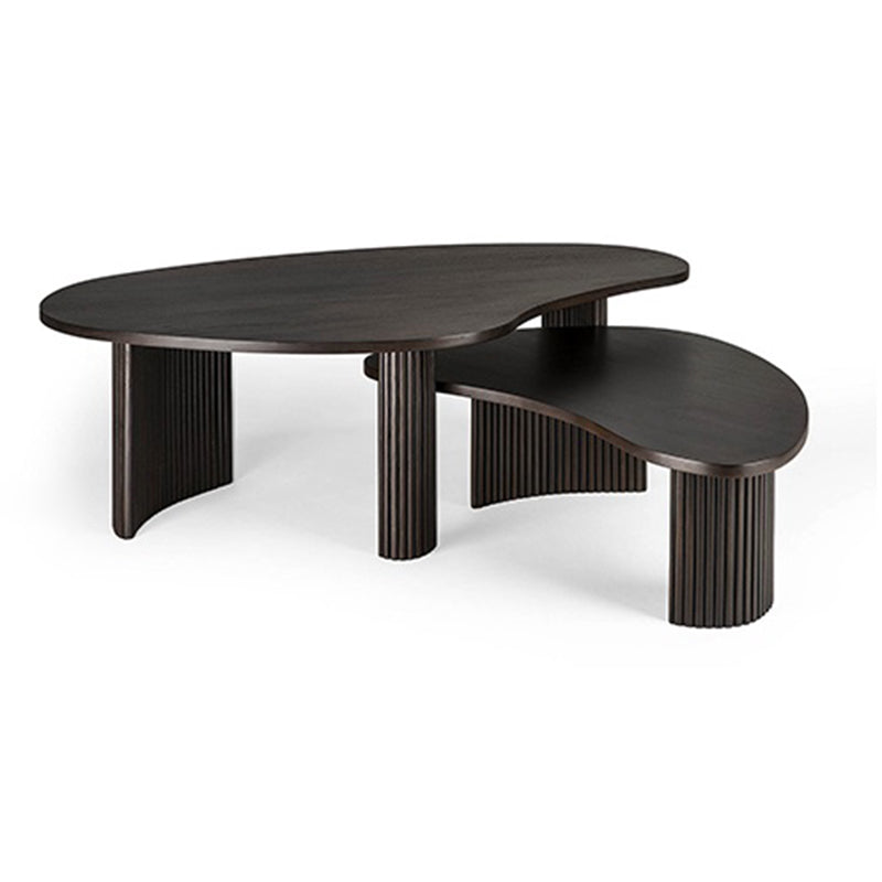 Solid Wood Coffee Table Black 3 Legs Coffee Table for Living Room