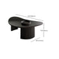 Solid Wood Coffee Table Black 3 Legs Coffee Table for Living Room