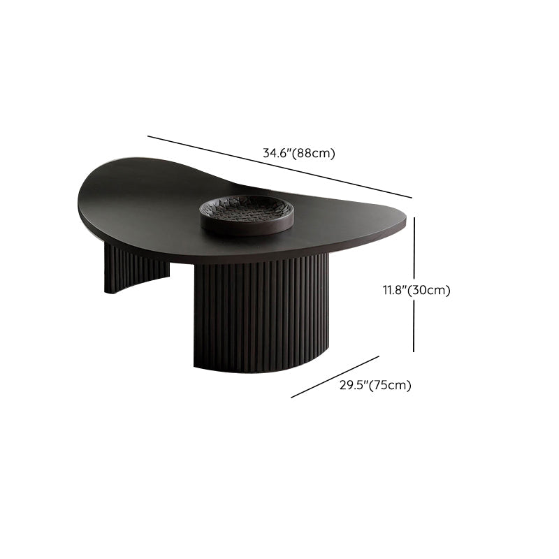 Solid Wood Coffee Table Black 3 Legs Coffee Table for Living Room