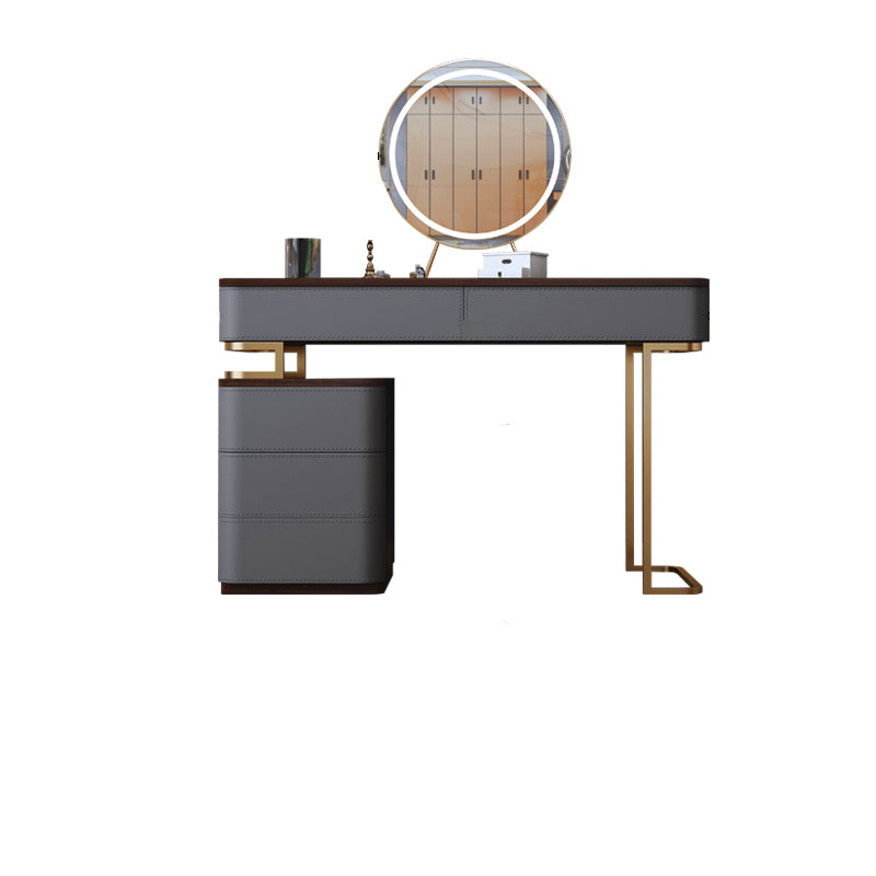 Tavolo da toeletta da 5,72 "tavolo da toeletta in legno a 5 cassetti con base d'oro