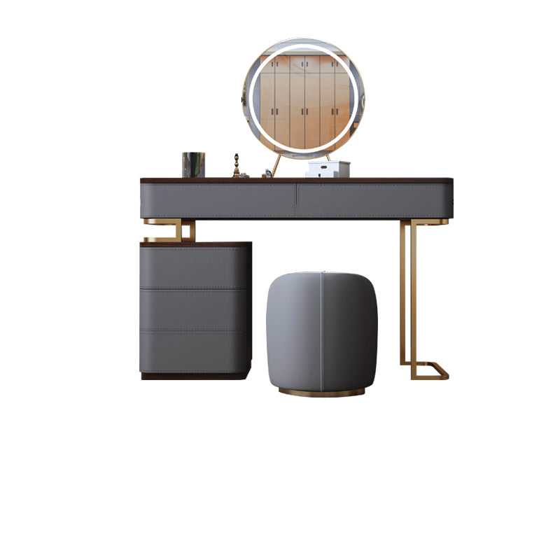 Tavolo da toeletta da 5,72 "tavolo da toeletta in legno a 5 cassetti con base d'oro