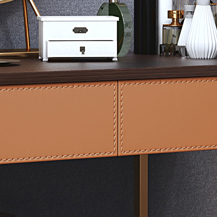 Tavolo da toeletta da 5,72 "tavolo da toeletta in legno a 5 cassetti con base d'oro