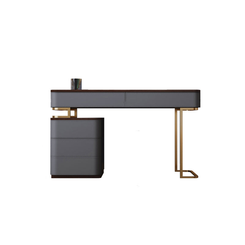 Tavolo da toeletta da 5,72 "tavolo da toeletta in legno a 5 cassetti con base d'oro