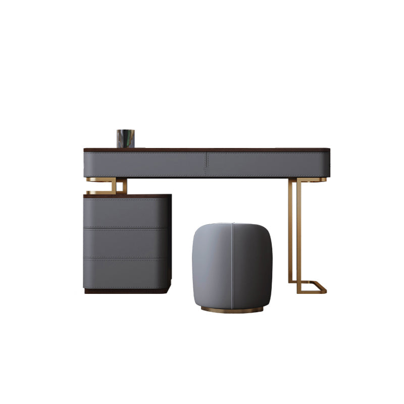 Tavolo da toeletta da 5,72 "tavolo da toeletta in legno a 5 cassetti con base d'oro