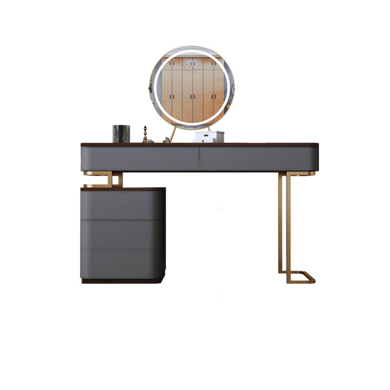 Tavolo da toeletta da 5,72 "tavolo da toeletta in legno a 5 cassetti con base d'oro