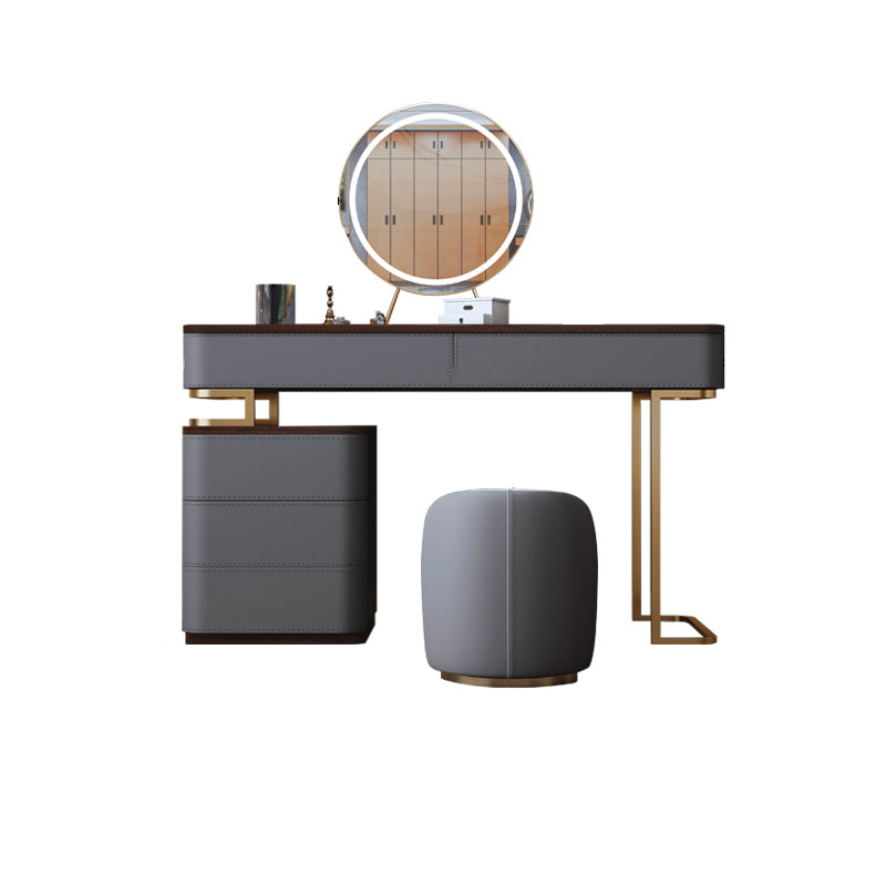 Tavolo da toeletta da 5,72 "tavolo da toeletta in legno a 5 cassetti con base d'oro