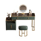 Glass Top Dressing Table Solid Wood Green Make-up Vanity with Drawers