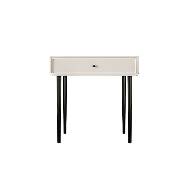 Vanity di trucco da tavolo in legno bianco bianco contemporaneo con cassetti