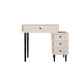 Vanity di trucco da tavolo in legno bianco bianco contemporaneo con cassetti