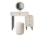 Vanity di trucco da tavolo in legno bianco bianco contemporaneo con cassetti