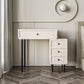 Vanity di trucco da tavolo in legno bianco bianco contemporaneo con cassetti