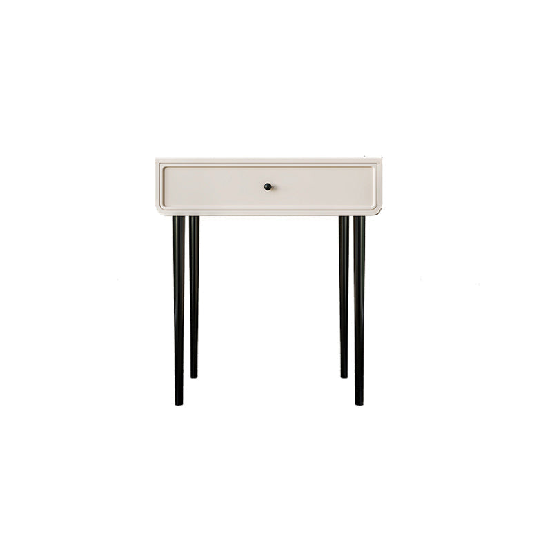 Vanity di trucco da tavolo in legno bianco bianco contemporaneo con cassetti