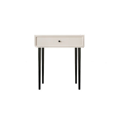 Vanity di trucco da tavolo in legno bianco bianco contemporaneo con cassetti