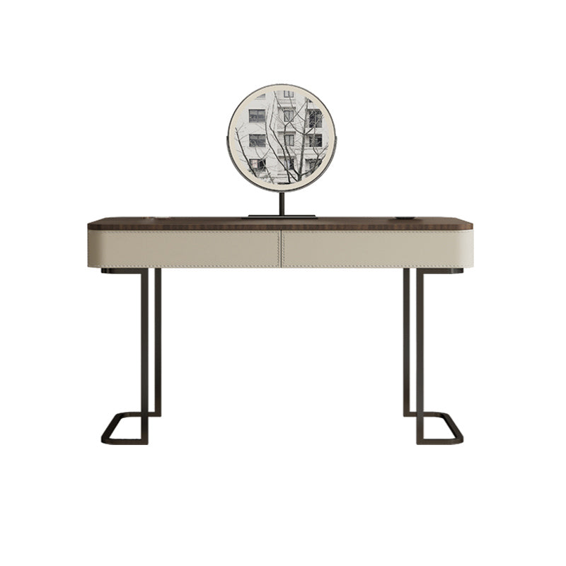 Wooden Make-up Vanity White Makeup Vanity Desk Table with Drawers Makeup Vanity & Mirror 47"L x 18"W x 30"H 2 Clearhalo 'Bedroom Furniture' 'furn' 'furn_makeup_vanities' 'Furniture' 'Makeup Vanities' 'makeup_vanities' 6655294