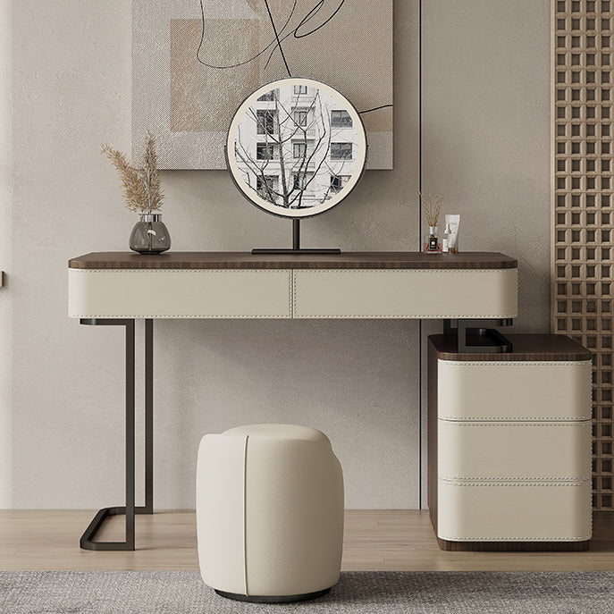 Wooden Make-up Vanity White Makeup Vanity Desk Table with Drawers Clearhalo 'Bedroom Furniture' 'furn' 'furn_makeup_vanities' 'Furniture' 'Makeup Vanities' 'makeup_vanities' 6655298