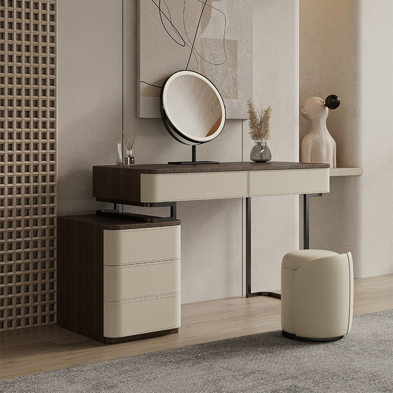 Wooden Make-up Vanity White Makeup Vanity Desk Table with Drawers Clearhalo 'Bedroom Furniture' 'furn' 'furn_makeup_vanities' 'Furniture' 'Makeup Vanities' 'makeup_vanities' 6655300