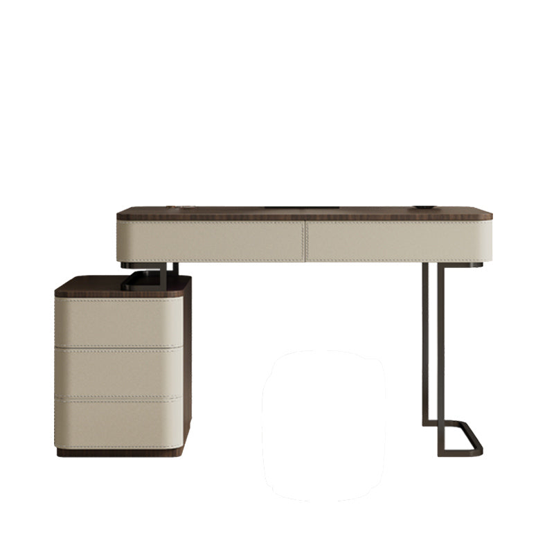 Wooden Make-up Vanity White Makeup Vanity Desk Table with Drawers Makeup Vanity 47"L x 18"W x 30"H 5 Clearhalo 'Bedroom Furniture' 'furn' 'furn_makeup_vanities' 'Furniture' 'Makeup Vanities' 'makeup_vanities' 6655305