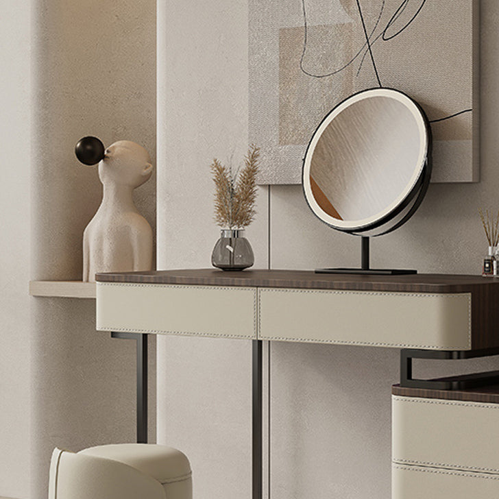 Wooden Make-up Vanity White Makeup Vanity Desk Table with Drawers Clearhalo 'Bedroom Furniture' 'furn' 'furn_makeup_vanities' 'Furniture' 'Makeup Vanities' 'makeup_vanities' 6655307