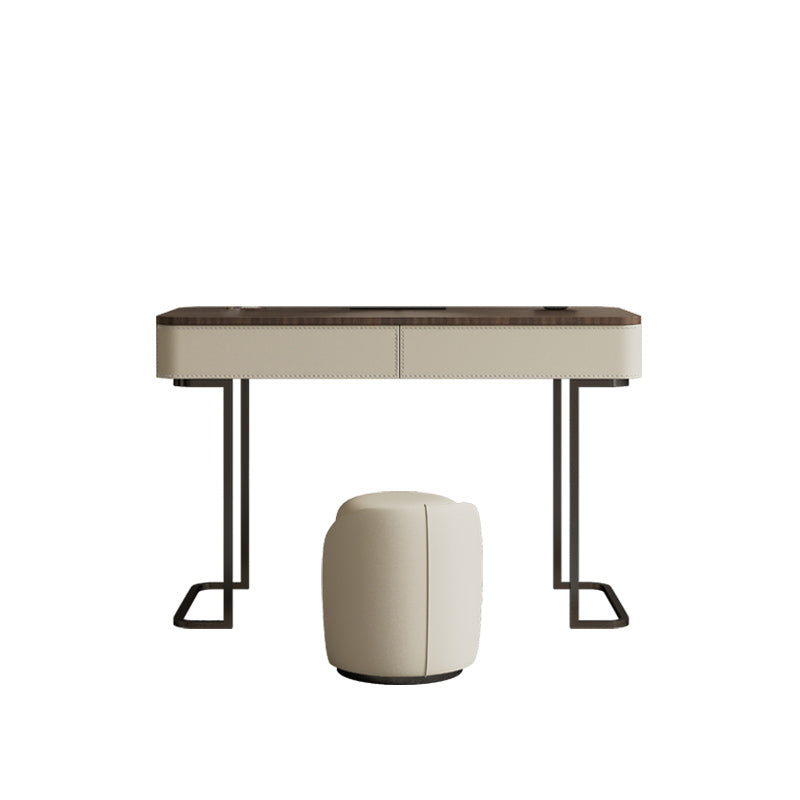 Wooden Make-up Vanity White Makeup Vanity Desk Table with Drawers Makeup Vanity & Stools 39"L x 18"W x 30"H 2 Clearhalo 'Bedroom Furniture' 'furn' 'furn_makeup_vanities' 'Furniture' 'Makeup Vanities' 'makeup_vanities' 6655313