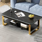 16"H Contemporary Coffee Table Single Wood Coffee Cocktail Table 47"L x 24"W x 16.5"H Black Shelves Included Clearhalo 'Coffee & Accent Tables' 'Coffee Tables' 'coffee_tables' 'furn' 'furn_coffee_tables' 'Furniture' 'Living Room Furniture' 6655325